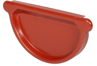 Заглушка желоба универсальная, сталь, d-125 мм, красный, Aquasystem